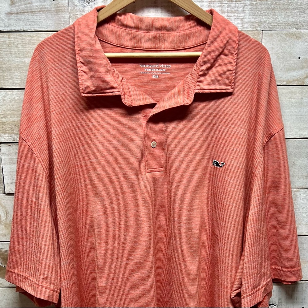 Vineyard Vines Performance Shirt Mens 5XB Orange PoloS tretch Short Sleeve - Picture 2 of 8